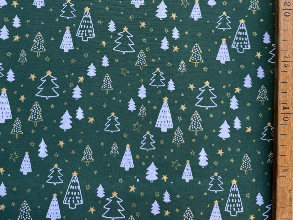 Baumwoll-Stoff Tannenbaum Grün Nr 4950